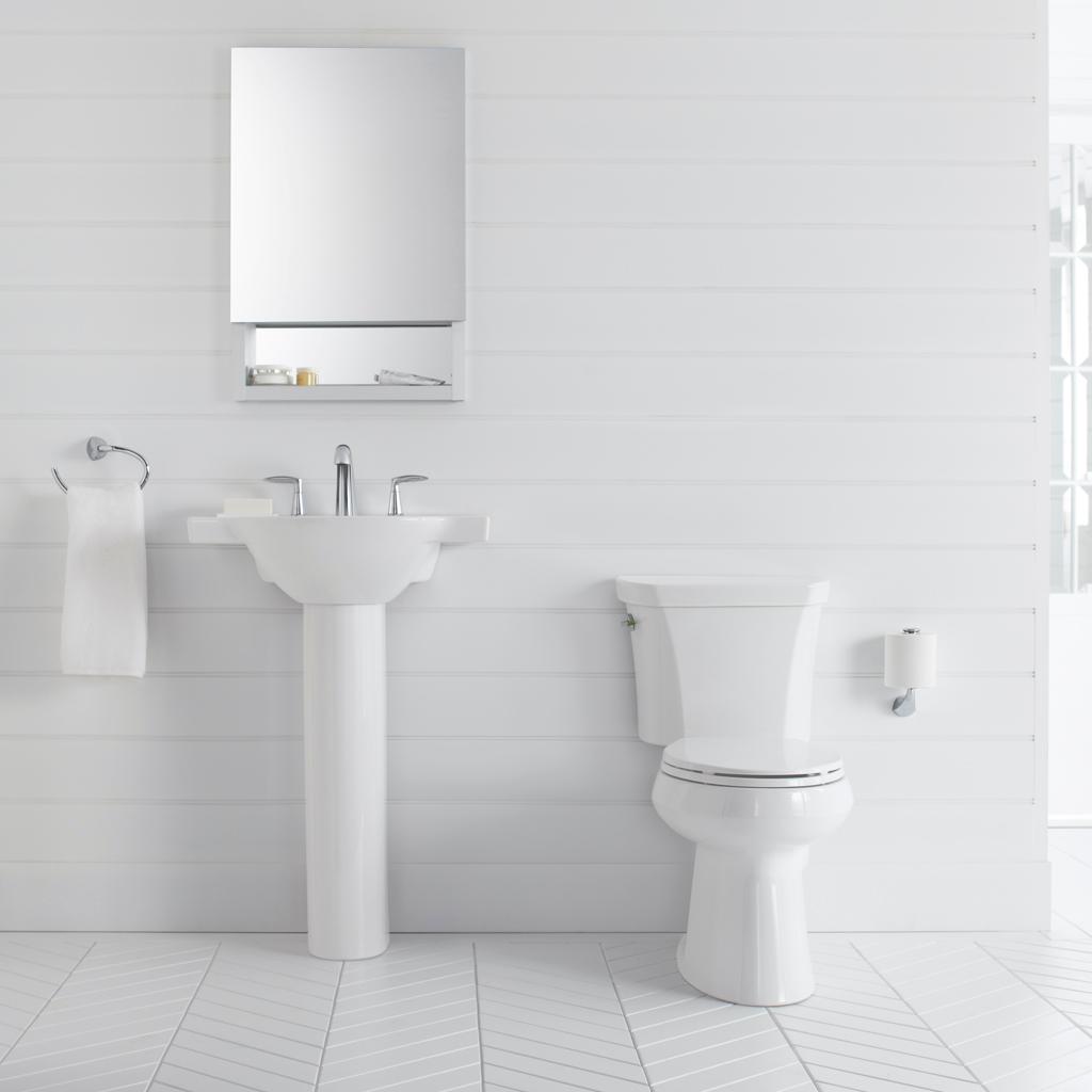 Kohler K39870 Wellworth TwoPiece RoundFront DualFlush Toilet with