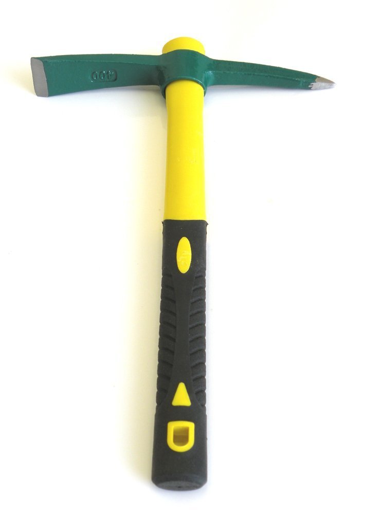 Ergonomic Solid Aim Mid Sized Hand-Held Pick Mattock Classic Digging Tool, Heavy Duty Extra Thick Steel Pickaxe with Heavy Duty Handle (15inch Overall in Length With 1.5" x 10" Steel Blade.)