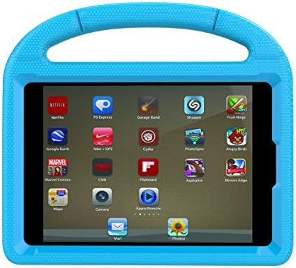 Apple iPad Mini 1 2 3 4 5 Kids Case, Huaup Kids Shock Proof Convertible Handle Light Weight Super Protective Stand Cover Case for iPad Mini, Mini 5,Mini 4, iPad Mini 3, iPad Mini 2 Tablet (Blue)