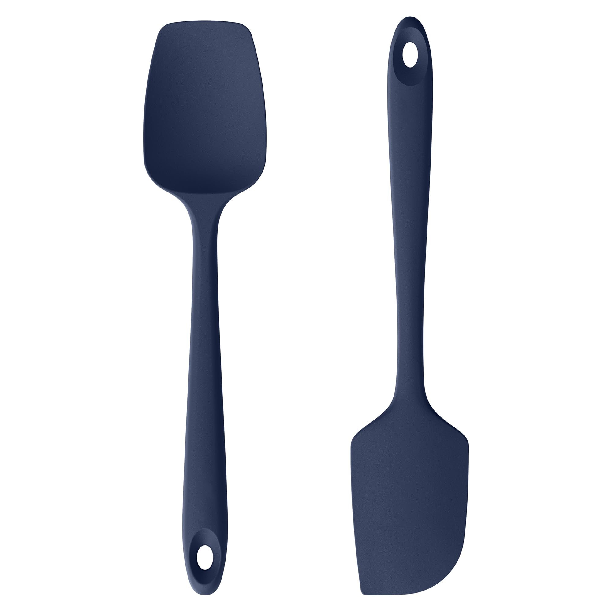 U-Taste Silicone Spatula Set of 2: 315℃ Heat Resistant Flexible Seamless Rubber Spoon Spatula, Baking Cooking Kitchen Utensil for Nonstick Cookware Mixing Stirring Scraping (Midnight Blue)