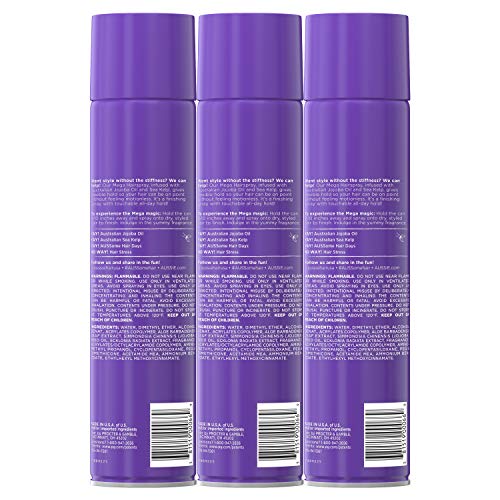 Aussie Mega Hairspray, with Jojoba Oil & Sea Kelp, Flexible Hold, 17 fl oz, Triple Pack Pricepulse