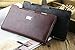 Miraclekoo Long Bifold Wallet Slim Purse Credit Card Holder Womens/mens Soft PU Leather Zipper Handbag (Brown)