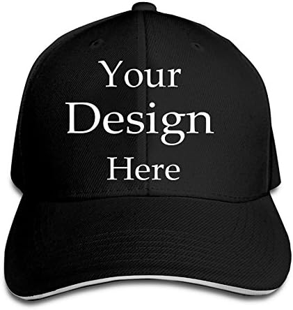 Custom Unisex Mens Womens Baseball Bboy Cap Adjustable Snapback Sport Hip-Hop Hat (Black)