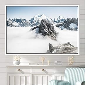 signwin Framed Canvas Wall Art Snow Mountain Cool...