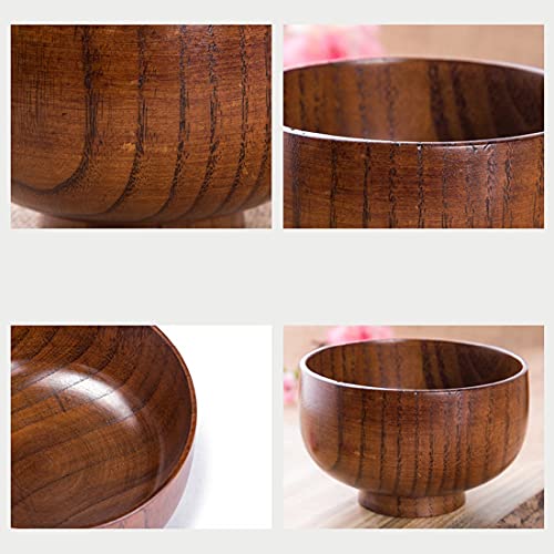 2 st houten kom, handgemaakte ambachten, salade kommen met houten lepels en eetstokjes, voor specerijen, dompel saus… - Image 6