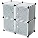 C&AHOME Cube Storage Organizer with Doors, 4-Cube Shelves, Closet Cabinet, DIY Plastic Modular Bookshelf Ideal for Bedroom, Living Room, 24.8