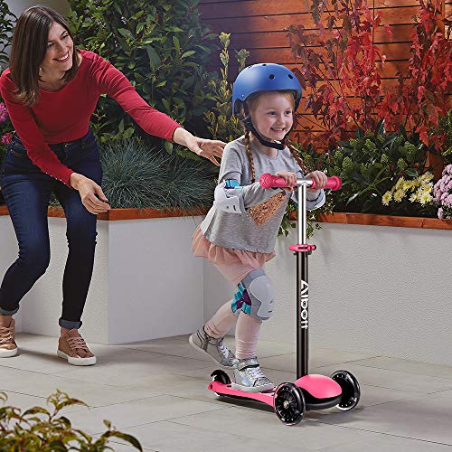Albott 3 Wheels Kick Scooter for Kids Toddlers Scooter with PU LED