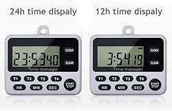 XREXS 4 Channels Digital Kitchen Timer Clock with
