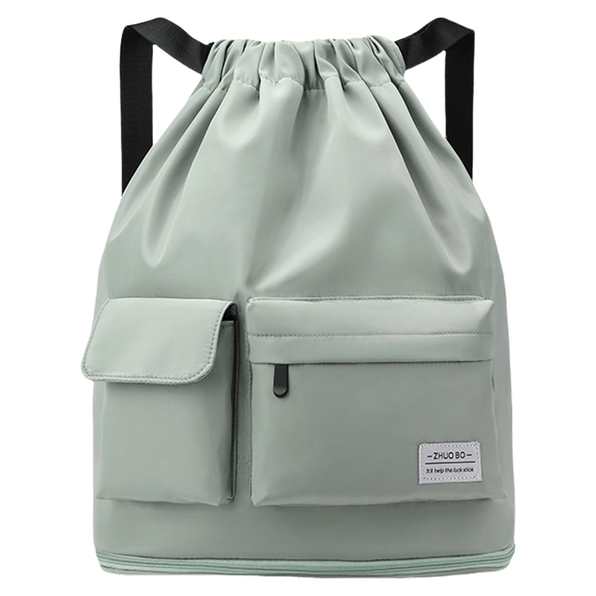 FAVORTALK Swimming Bag for Adults - Waterproof Drawstring With Dry-Wet Separation, PE Bag, Water Bottle and Umbrella Holder, Mint Green D37211