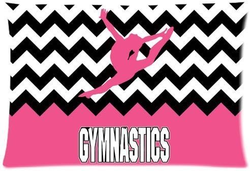 Sweety Heart Custom Pink Gymnastics Great Chevron Pillowcase Soft Zippered Throw Pillow Cover Cushion Case Covers Fasfion Design Two Sides Printed Pillows