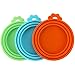 PetBonus 3-Pack Silicone Pet Can Covers, Dog Cat Food Lids, Fit Multiple Sizes - BPA Free Dishwasher Safe - Long Handle Special Curved Design Food Spoon