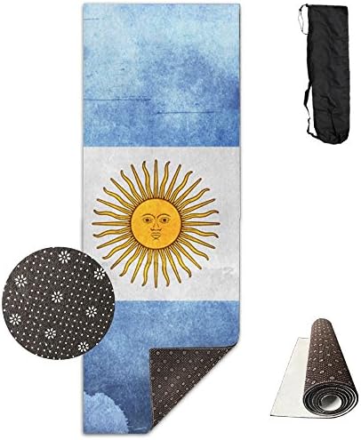 Argentina Flag Retro 72X24 Inch Premium Print Reversible Yoga Mat Non Slip Crystal Velvet Exercise Mat For Hot Yoga