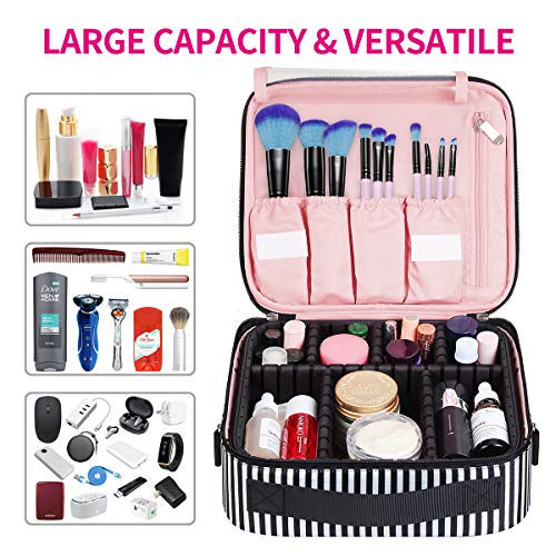 CREATIVE DESIGN Large Makeup Bag, 3 Layers Travel Makeup Organizer Cosmetic Bag Portable Train Cosmetic Case for Make up Accessories Digital Accessories 2 CREATIVE DESIGN Large Makeup Bag, 3 Layers Travel Makeup Organizer Cosmetic Bag Portable Train Cosmetic Case for Make up Accessories Digital Accessories