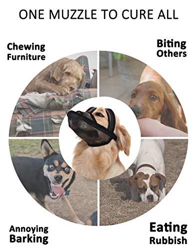 image for Crazy Felix Nylon Dog Muzzle for Small Medium Large Dogs, Air Mesh Bre