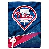 MLB Philadelphia Phillies Speed Plush Raschel Throw Blanket, 60x80-Inch