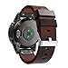 Garmin Fenix 5 QuickFit Leather Band, XIHAMA Comfortable and Breathable Finest Genuine Leather Smart Watch Band Strap Single Tour Replacement for Garmin Fenix 5