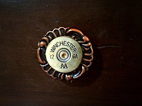 Drawer Pull Cabinet Knob Copper With12 Gauge Gun Ammo Shotgun