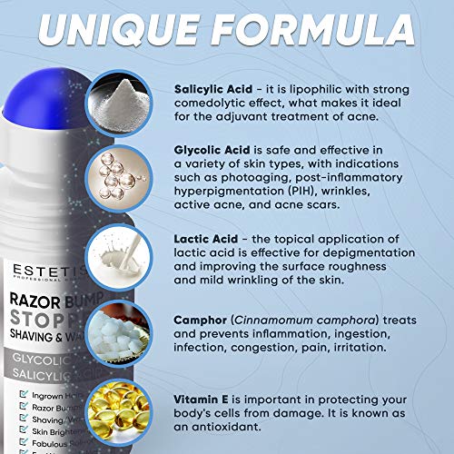 Razor Bump Stopper Solution for Ingrown Hair Skin Care Treatment for