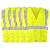 J. J. Keller & Associates, Inc. High Visibility Breakaway Safety Vest, Type R Class 2, 5-Pack, SAFEGEAR