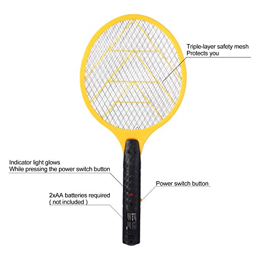 ALAM Electric Bug Zapper Fly Swatter Handheld Racket, Indoor & Outdoor