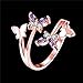 YEAHJOY Women's Adjustable Size Volly Open Rings Butterfly Shape Purple Austrian Crystals Rings