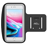 Universal Sports Armband, MoKo Sweatproof Running Case Workout Arm Band for iPhone X, iPhone 8 Plus, 7 Plus, 6S Plus, 6 Plus, Samsung S8 Plus, S7 Edge, S6 Edge+, Note 4/5, Sony, Moto, Black