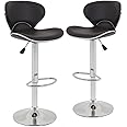 BestOffice Bar Stools Set of 2, Counter Height Adjustable Bar Stools with Back Bar Stool PU Leather Swivel Bar Stool Kitchen Counter Bar Stools Dining Chairs