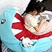 Lmeison Animal Storage Bean Bag Chair Cover, Beanbag Chair for Boys Girls, Soft Canvas Plush Toy Organizer, Towels & Clothes Stuffed Storage Bag, 31.5