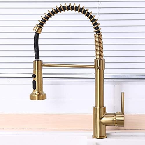 Ntipox Brushed Gold Kitchen Faucet Sink Faucet Single