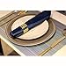 Candumy Blue Placemats for Kitchen Table Set of 8,Heat Stain Non Skid Insulation Crossweave Woven Textilene Vinyl PVC Washable Tablemats for Dinner Table