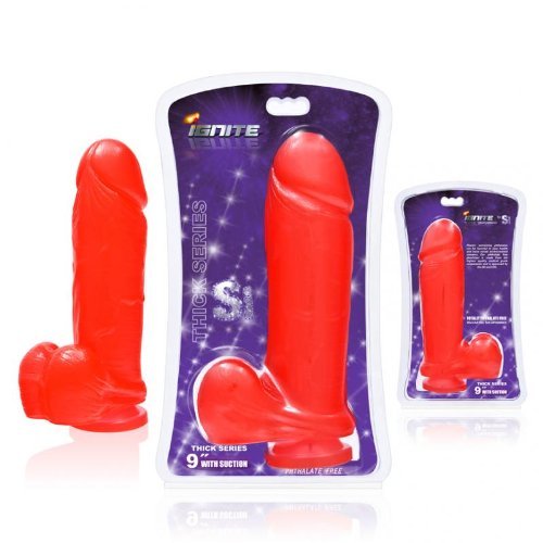 Blush Novelties Thick Cock W/Balls 9in Red W/Suction Cup image