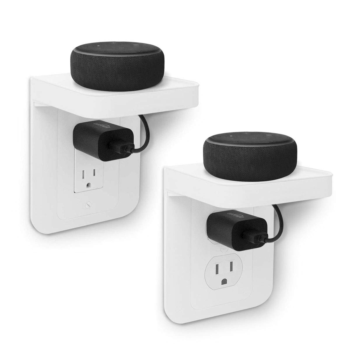 Outlet Shelf, 2Pack Bathroom Wall Holder with Built-in Cable Management ...