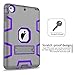 TOPSKY Compatible with Built-in Kick Stand 3 Layers Armor Case for iPad Mini,Mini 2 and Mini 3 Bundle Grey/Purple