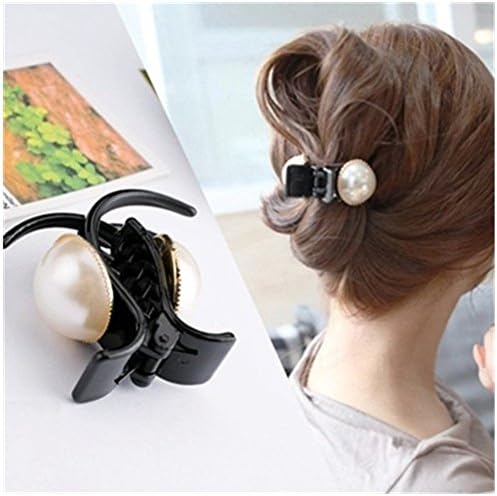 Casualfashion 3Pcs/Set Fashion Women's Acrylic Pearl Hair Gripper Ponytail Holder Headdress
