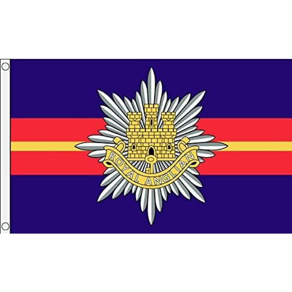 AZ FLAG - United Kingdom Royal Anglian Regiment Flag - 3x5 Ft - 100D Polyester British Army Banner with Two Metal Grommets - Fade Resistant - Vivid Colors - 3' x 5' Feet - 150x90 Cm