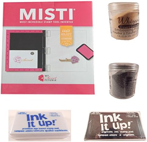 Misti Stamp Tool Bundle With 2 Embossing Powders, 2 Ink Pads