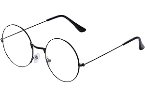 hoyuwak Retro Round Glasses Classic Clear Lens Circle Glasses Non-Prescription Metal Frame Round Costume Eyeglasses for Women