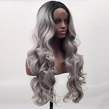 Arimika Hair Arimika Bodywave Short Black Roots Silver Grey Ombre