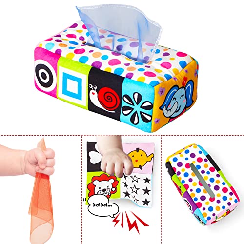 Magic Baby Tissue Box Toys, High Contrast Baby Sensory Tissue Box, Baby Tissue Box, Montessori