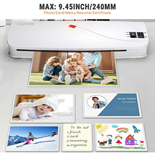 Laminator, 2 Roller System 9" Wide Thermal Laminator with Hot & Cold Laminating, ABS Button, 3
