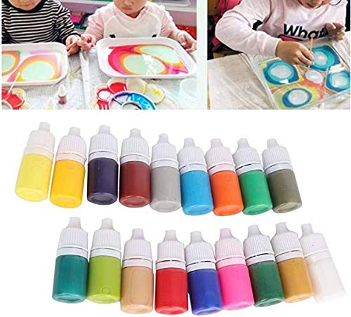 Water Marbling Paint Art Kit For Kids Water Colours Paints,Water Marbling Painting Kit,A4 18 Colors 6ml Random Color Water Marbling Mineral Pigment in PVC Bottle for Paper Marbling Ebru Art Tool