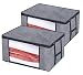 Onlyeasy Storage Bag Organizers for Closet Shelf - Set of 2 Clothes Blanket Comforter Duvet Quilt Storage Bag Containers Tidy Up Your Bedrooms Extra Large Storage, 23.6"x17.7"x11.8",Grey, 8MXDR60M primary