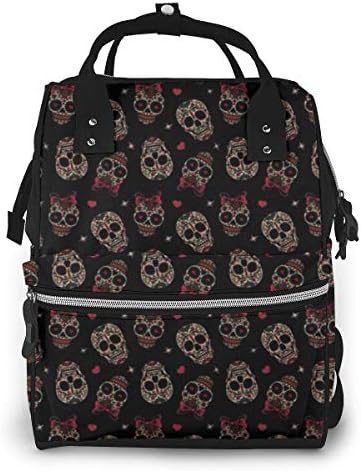 マザーズバッグ マザーズリュック スカル ママバッグ リュック レディース おしゃれ 防水 撥水 大容量 花見 旅行 男女兼用 国内送料無料 背面ポケット 軽量 お出産祝い 出産準備 通勤 多機能 用品収納