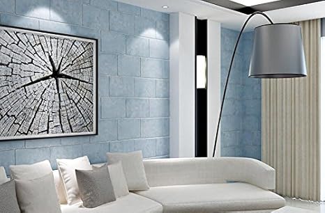 Non Woven Wallpaper Faux Brick Pattern Walkway Living Room