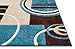 Well Woven Ruby Echo Shapes & Circles Geometric Blue 8 by 10 Rug for Living Rooms & Dining Rooms - Modern Abstract Living Room Rug, Plush, Soft Carpet, Stain Resistant, Durable Floor Covering