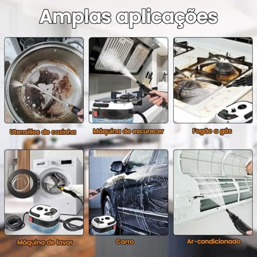 Limpador A Vapor Portátil De 2500 W Para Carro, Casa, Estofados, Cozinha, Banheiro (220V)