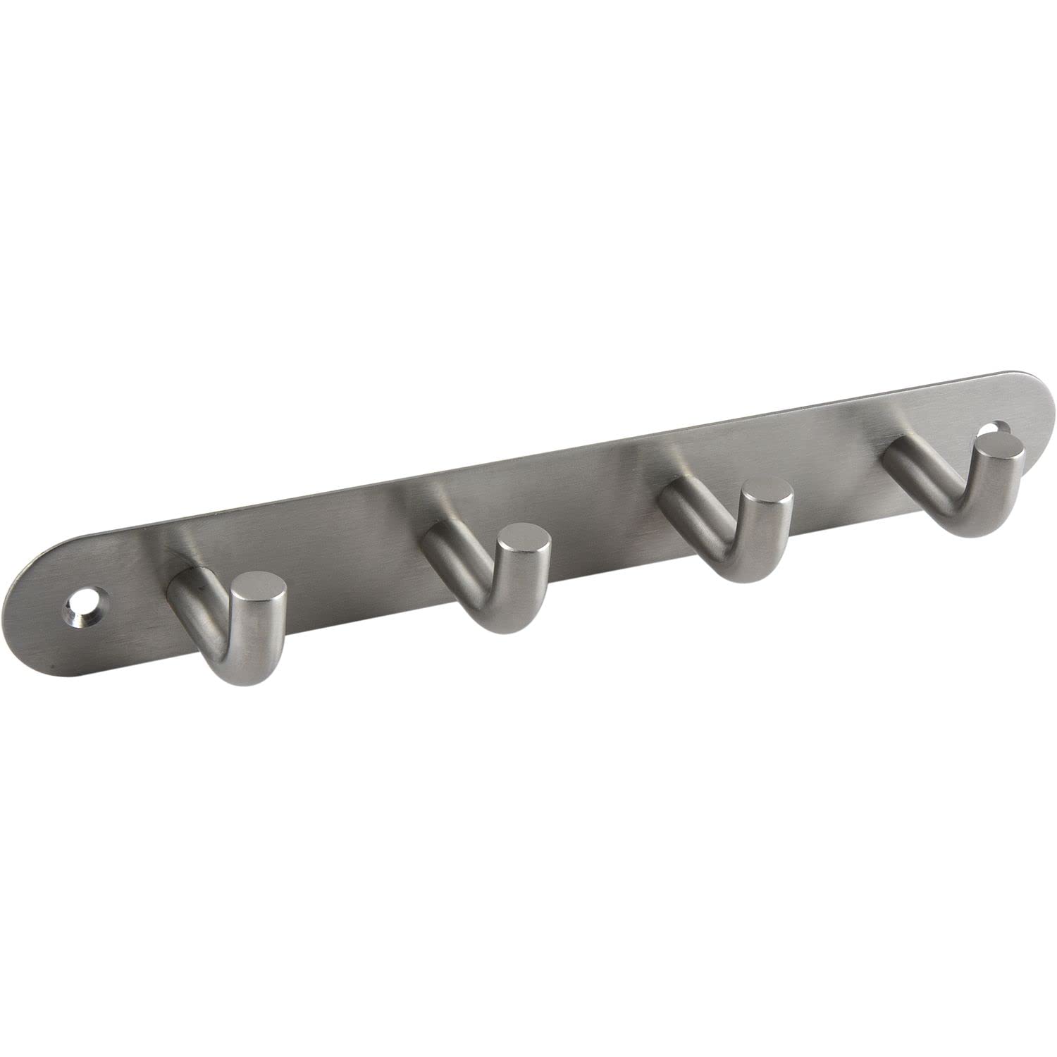 Technik Team HA.408220.20 Sepa Coat Hook Rack with 4 Hooks Width 220 mm Depth 37 mm Brushed Stainless Steel Silver