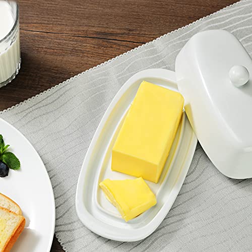 Yedio Porcelain Butter Dish with Lid, 8 inches Butter Holder, Perfect