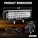 LED Light Bar 180W 12In Tri-Row OEDRO LED Light Pod Spot Flood Combo Light+2pcs 4In 27W Pod+Wiring Harness for Off Road Lights Led Fog Light Truck Light Boat Lighting for Truck Pickup Jeep SUV ATV UTVthumb 1