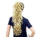SWACC 24-Inch Long Messy Curls Claw Clip Ponytail Extensions Synthetic Clip in Drawstring Curly Ponytail Hairpiece Jaw Clip Hair Extensions (Beige/Blonde Mixed-24H613#)thumb 1